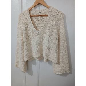 Free People Cream Knit Sweater